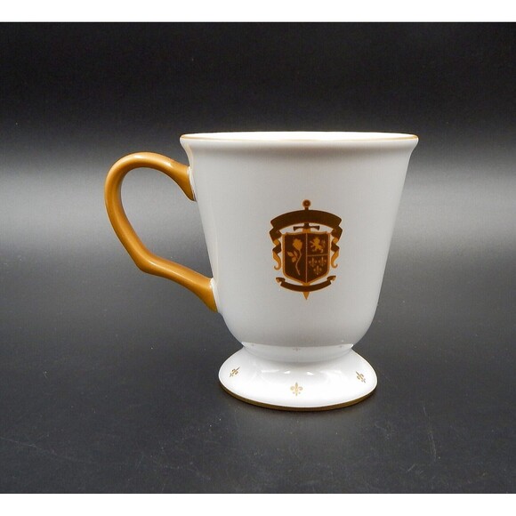 Disney Parks Beauty And The Beast Silhouette White And Gold Crest Fleur-de-lis - Picture 3 of 8